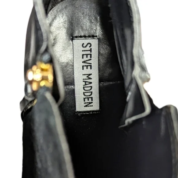 Steve Madden Jannyce Black Suede Leather Ankle Boots Size 8M - Picture 9 of 12